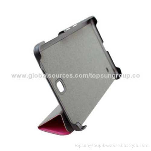 PU Leather Case for Samsung Tab 4, Tri-fold with Magnetic Snap